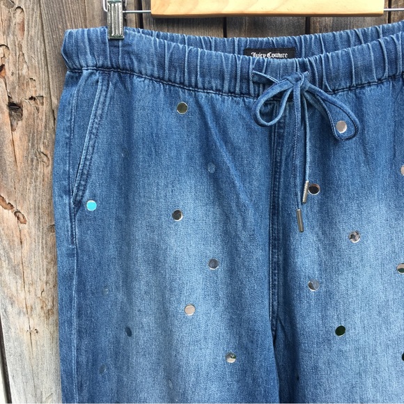 NWT Juicy Couture Del Mar Denim Jogger Pant Blue Wash XL - Picture 5 of 15